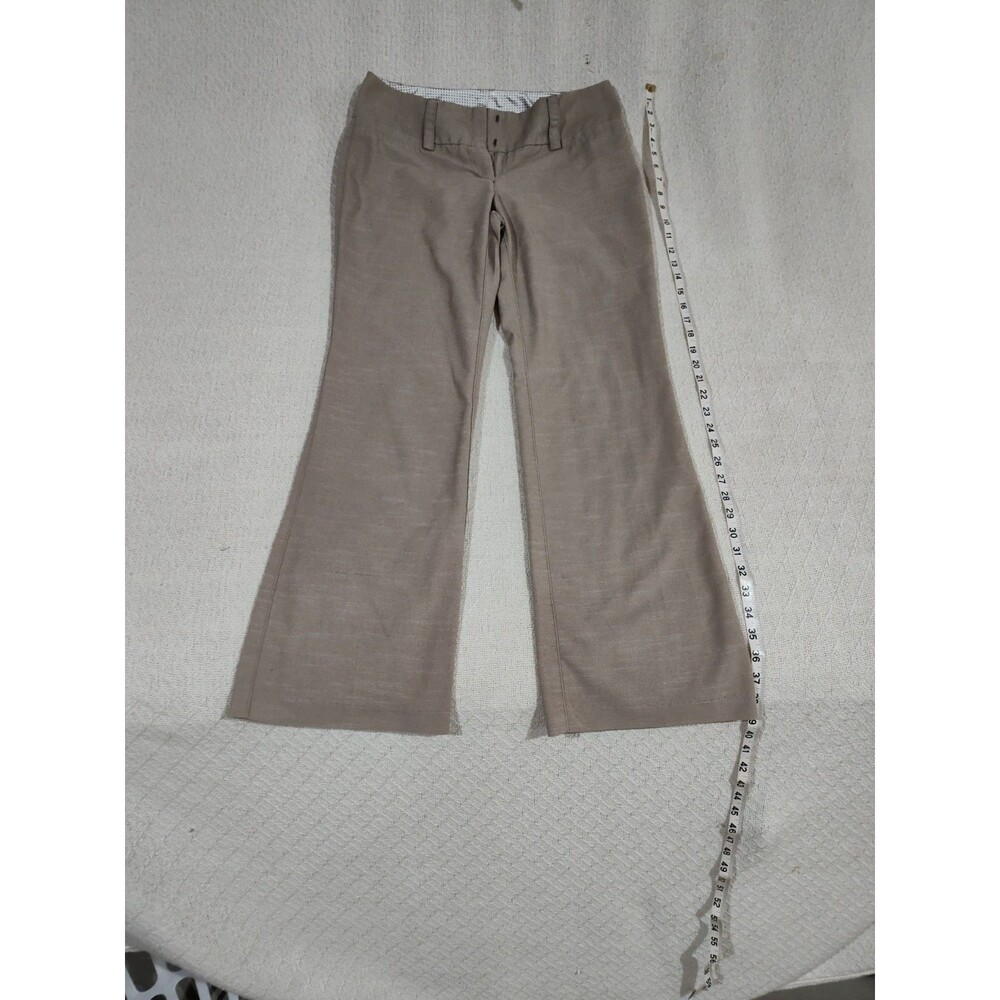 Maurices Pants Women 5/6 Beige Canvas Flare Mid Rise Casual Work Office